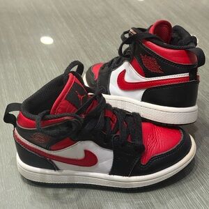 Nike Kids Red and Black Sneakers.